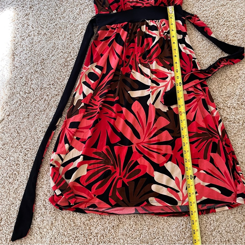 Vintage Y2K Babydoll Dress Size Small Halter Pink Brown Floral Tropical - Picture 9 of 12